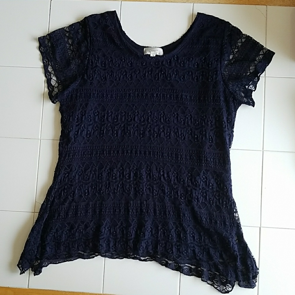Blue lace blouse